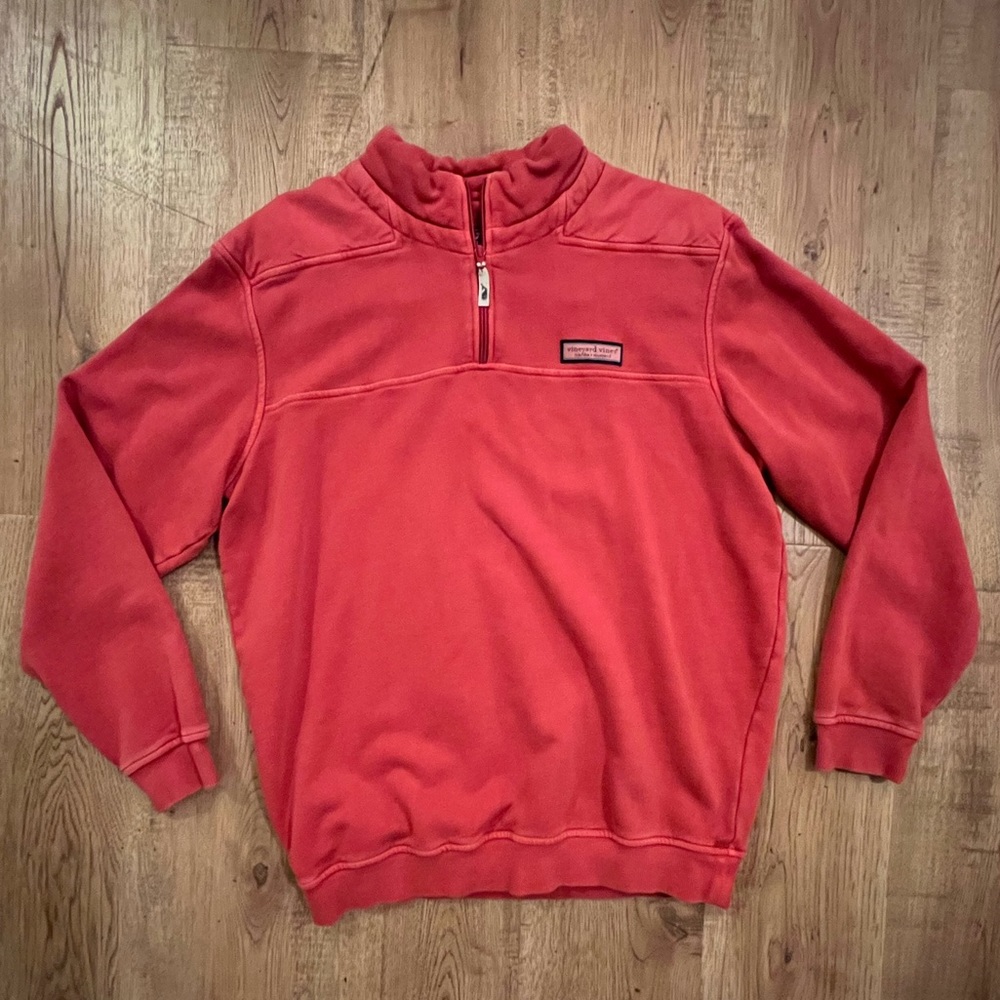 Vineyard Vines Mens Cotton Shep Shirt Compass Rose Zip Pullover EUC Size Medium